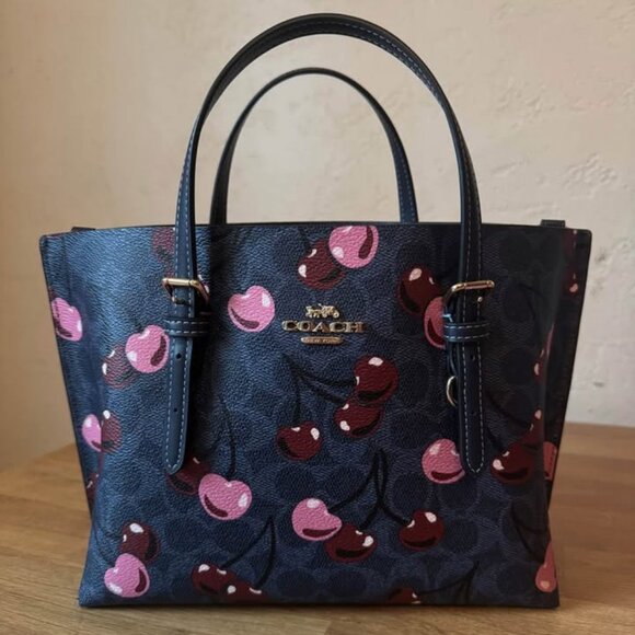 Coach Mollie 25 Tote - Denim & Cherry - Picture 4 of 7